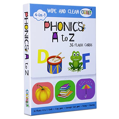 Kyds Play  Phonics A To Z Wipe And Clean Motor_Skills Activity Flash Cards For Kids