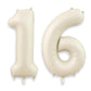 40 Inch Cream White Number 16 Balloon, Large 16 Balloon Numbers, Big Foil Helium 16 Birthday Balloons for 16th Birthday Party De