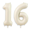 40 Inch Cream White Number 16 Balloon, Large 16 Balloon Numbers, Big Foil Helium 16 Birthday Balloons for 16th Birthday Party De