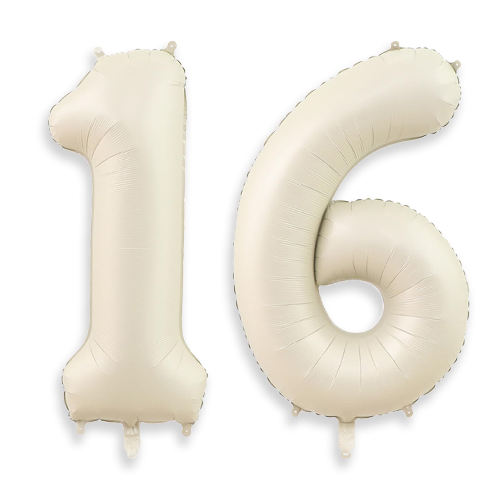 40 Inch Cream White Number 16 Balloon, Large 16 Balloon Numbers, Big Foil Helium 16 Birthday Balloons for 16th Birthday Party De