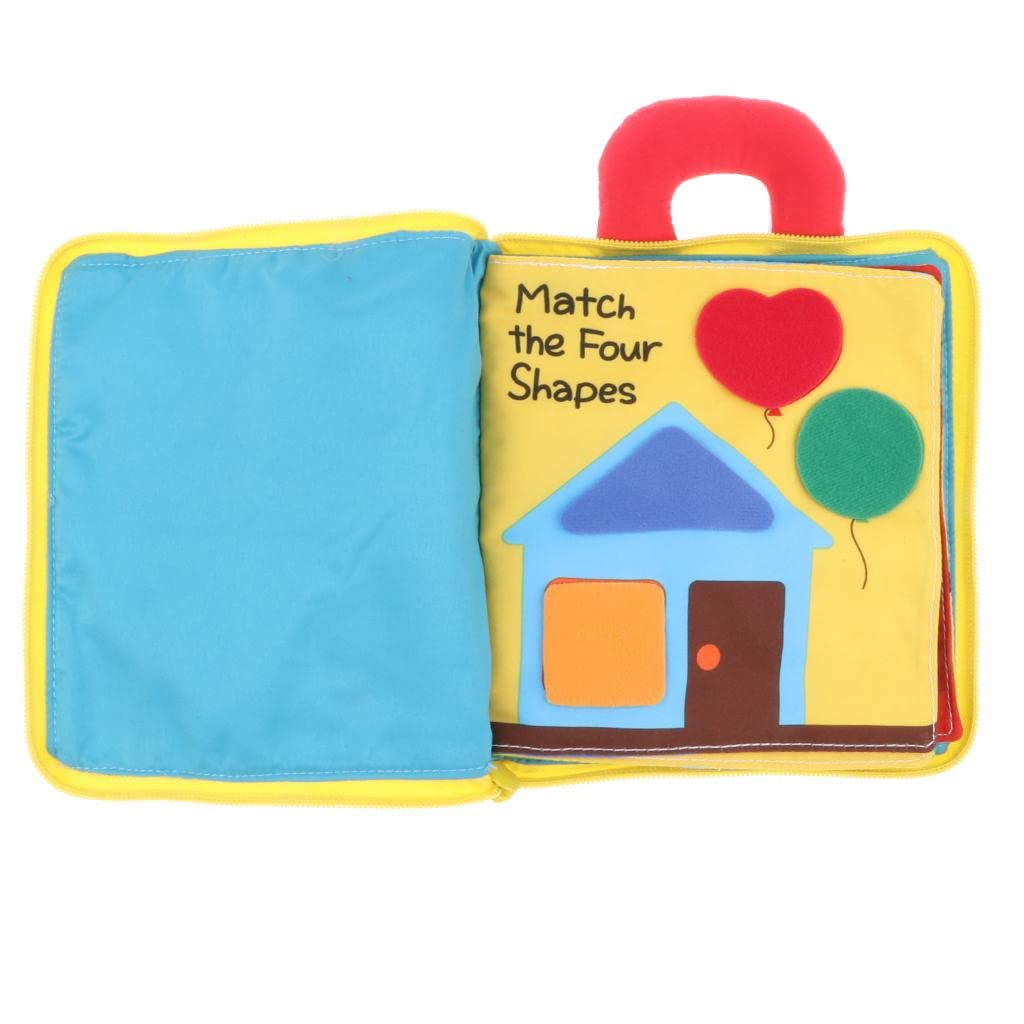 Meadawgs 3D Cloth Books Baby Montessori Learn To Dress Early Basic Life Skills Toy  Teaching Clocks & Color Shapes & Zip, Snap,