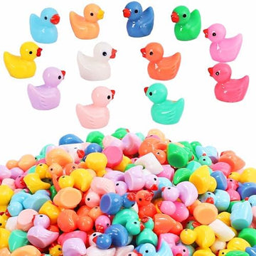 Dztian 12 Colors 145 Mini Resin Duck Garden Duck Class Activity Micro Landscape Decoration Ducklings Toy House Prank Christmas D