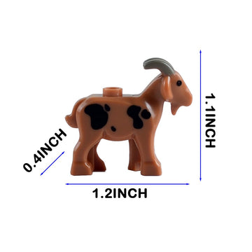 Baenrcy 8Pcs Animal Building Blocks Animal Building Bricks Kit Diy Building Set Compatible All Major Brands (Goat)