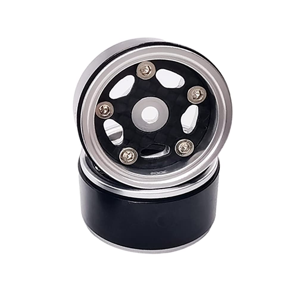 KYX Racing CNC Machined Aluminum Carbon Fibre Wheel Rims Upgrades Parts Accessories for 1/24 RC Crawler Car Axial SCX24