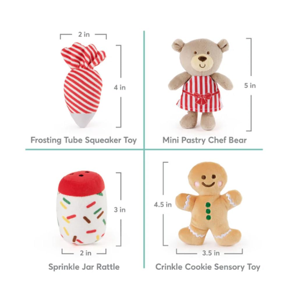 The Trendy Turtle Personalized My First Sound Toys and Bag Sets Plush Stuffed Playsets for Boys and Girls (Personalized Gingerbr