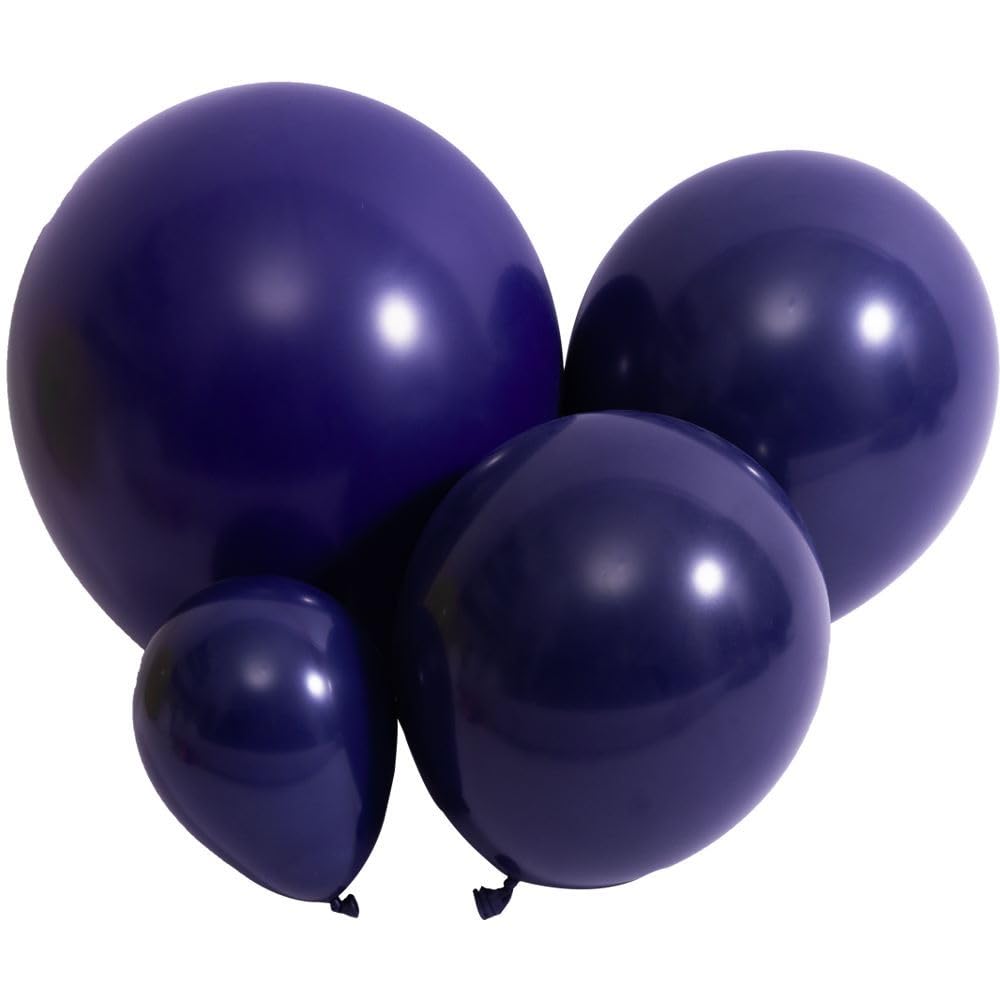 Decgol Navy Blue Balloons 100Pcs Dark Blue Latex Party Balloons Different Sizes 18 12 10 5 Inch Night Blue Balloon Garland For B