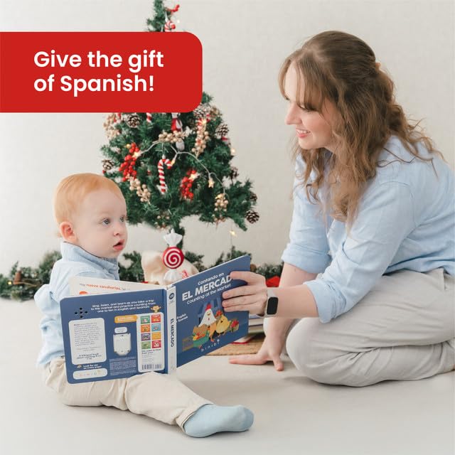 Binibi Spanish Musical Book Counting At The Market | Spanish Learning For Kids | Bilingual Children'S Book | Bilingual Book For Babies & Toddlers 1-3 | Libro En Español Para Bebés