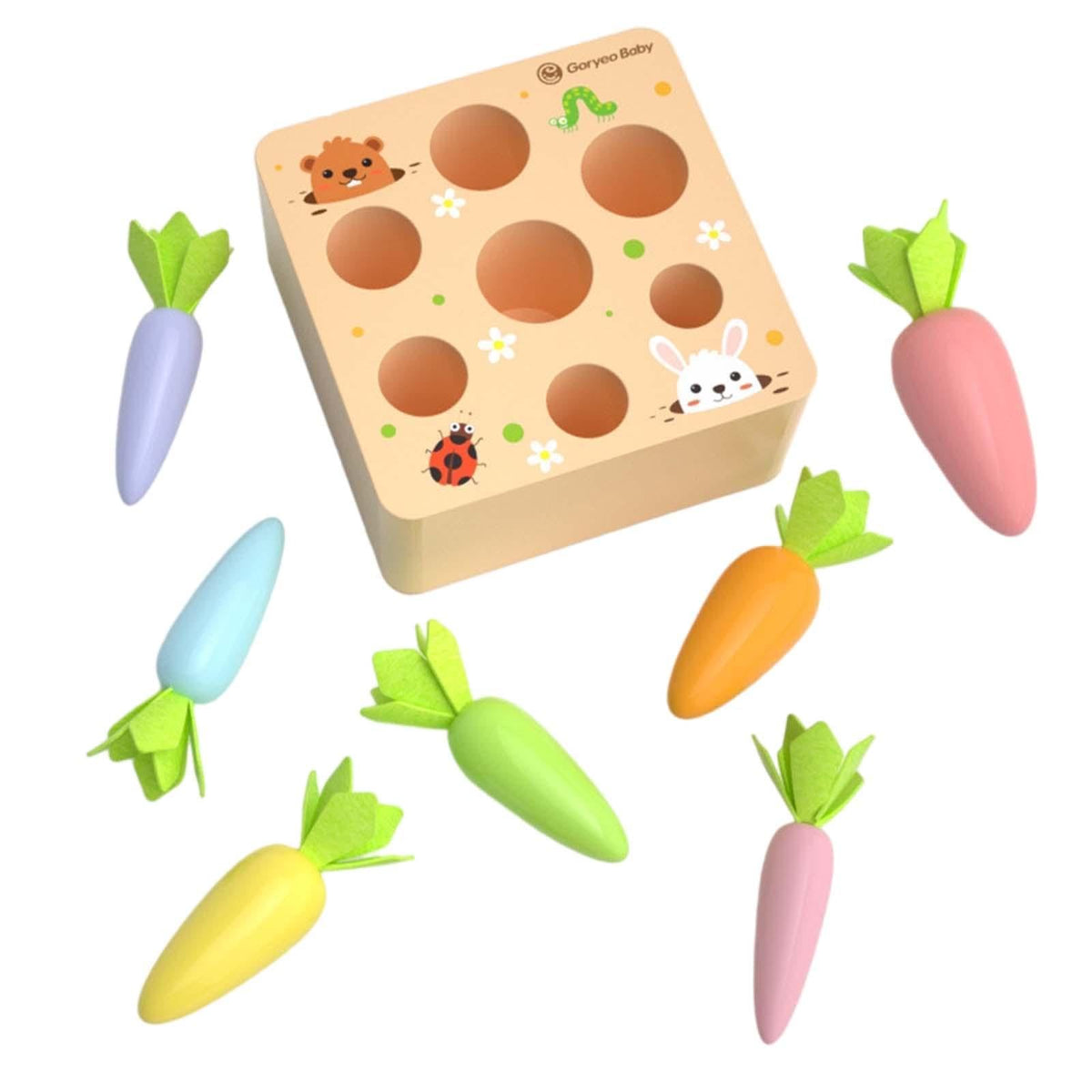 Calandis Puzzle Game Carrot Board Game Fine Motor Skill Kids Educational Toys | Wooden & Handcrafted Toys | Preschool Toys & Pre