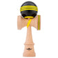 Kendama Usa - Kaizen Triple Stripe Kendama - Jet Shape, Black & Yellow, Includes Kendama, Extra-Long String, Kusa Spinner Bearin