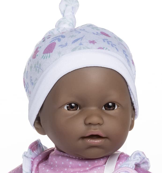 Jc Toys La Baby African American 11-Inch Small Soft Body Baby Doll La Baby | Washable |Removable Pink Floral Outfit W/Hat, Pacifier & Blanket | For Children 12 Months +