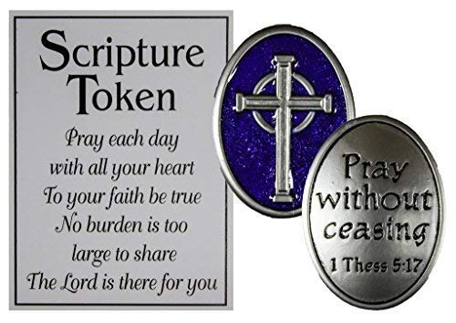 Ganz Holy Scripture Double Sided Pocket Charm with Story Card (1 Thes 5:17)