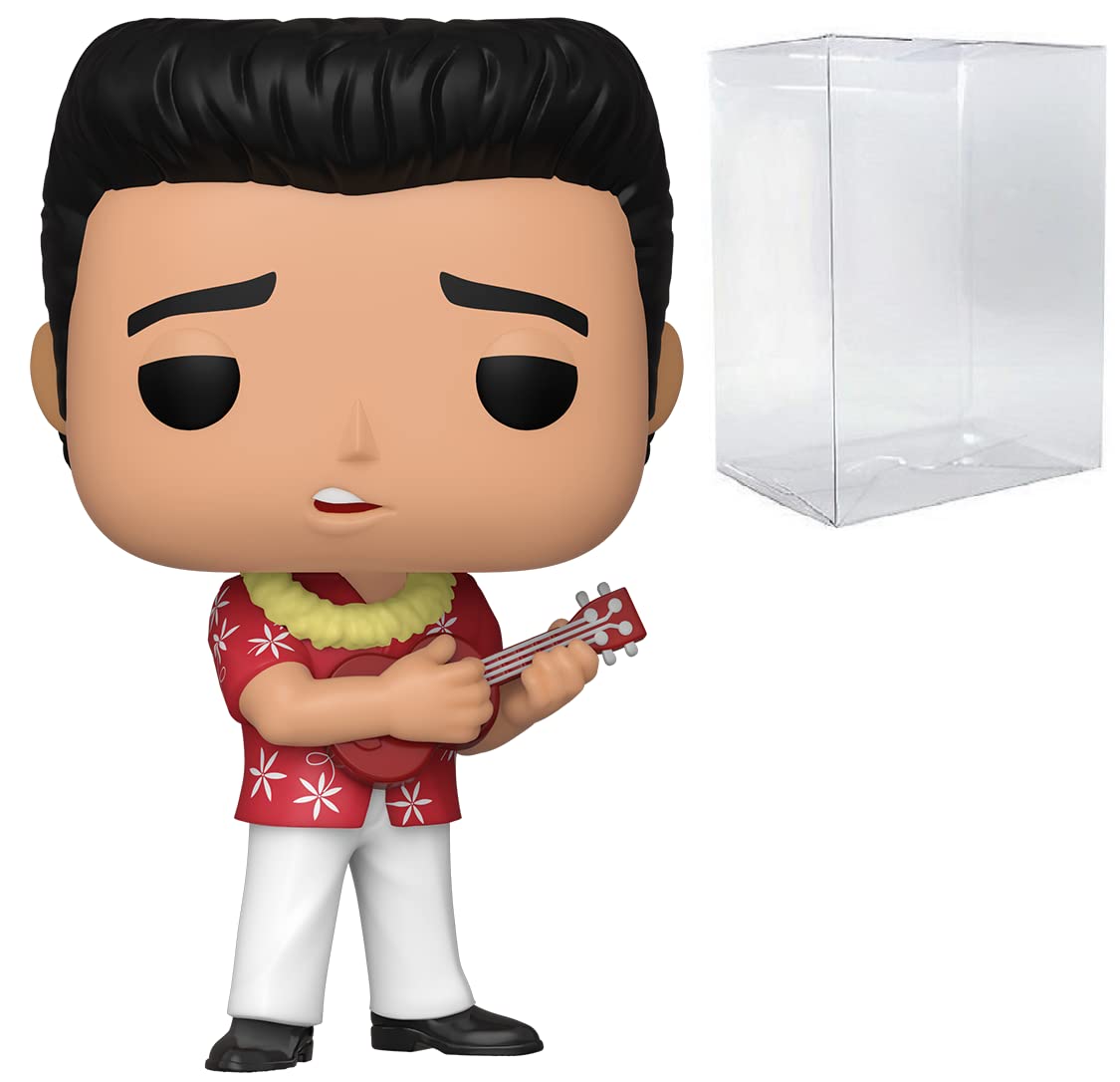 Funko Pop Rocks: Elvis - Blue Hawaii Pop! Vinyl Figure (Bundled With Compatible Pop Box Protector Case), Multicolored, 3.75 Inches