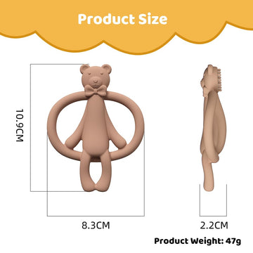 Baby Bear Teething Toys For Babies 0-3, 0-6, 6-12 Months | Soft Silicone Baby Bear Teethers Toys | Baby Fidget Toys 0-6 Months |