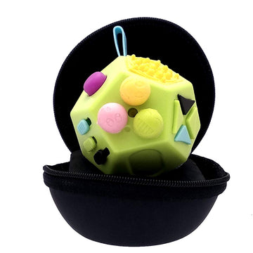 Pilpoc Thefube Fidget Cube Dodecagon 12 Sides - Premium Quality Fidget Cube Dice With Exclusive Carry Case, Durable, Relieve Stress And Anxiety, For Add, Adhd, Ocd