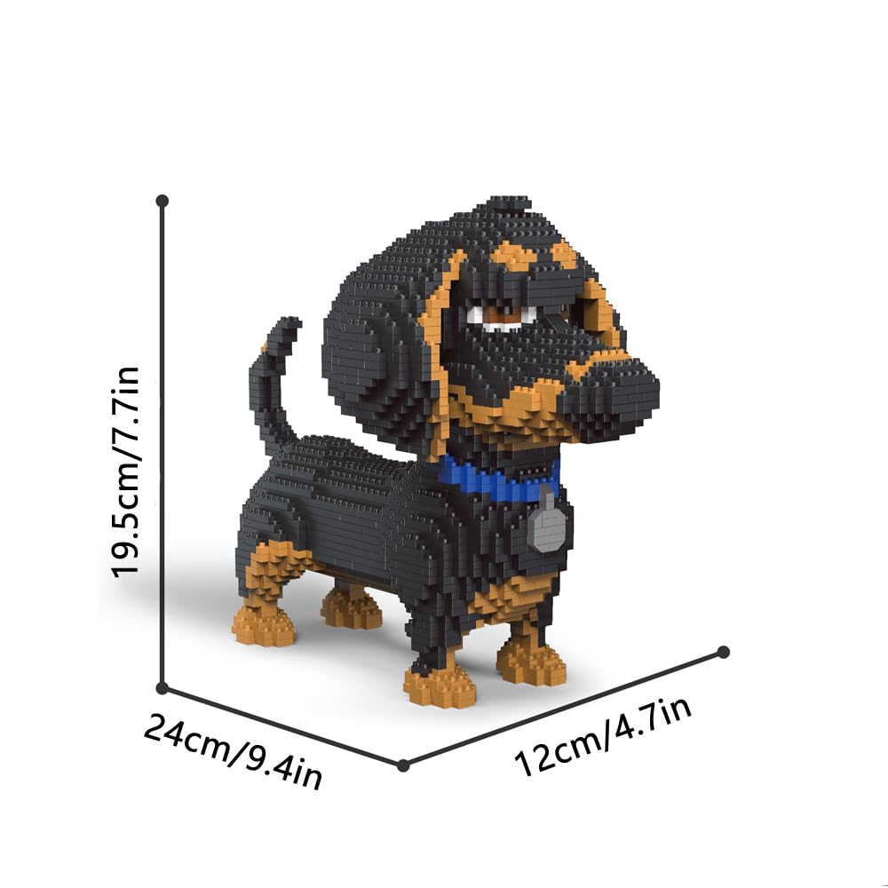 alltogetho Celebrate Your Love for Dogs with a 9inch Long Dachshund Model Micro Mini Building Blocks Set - an Educational & Recreational Toys