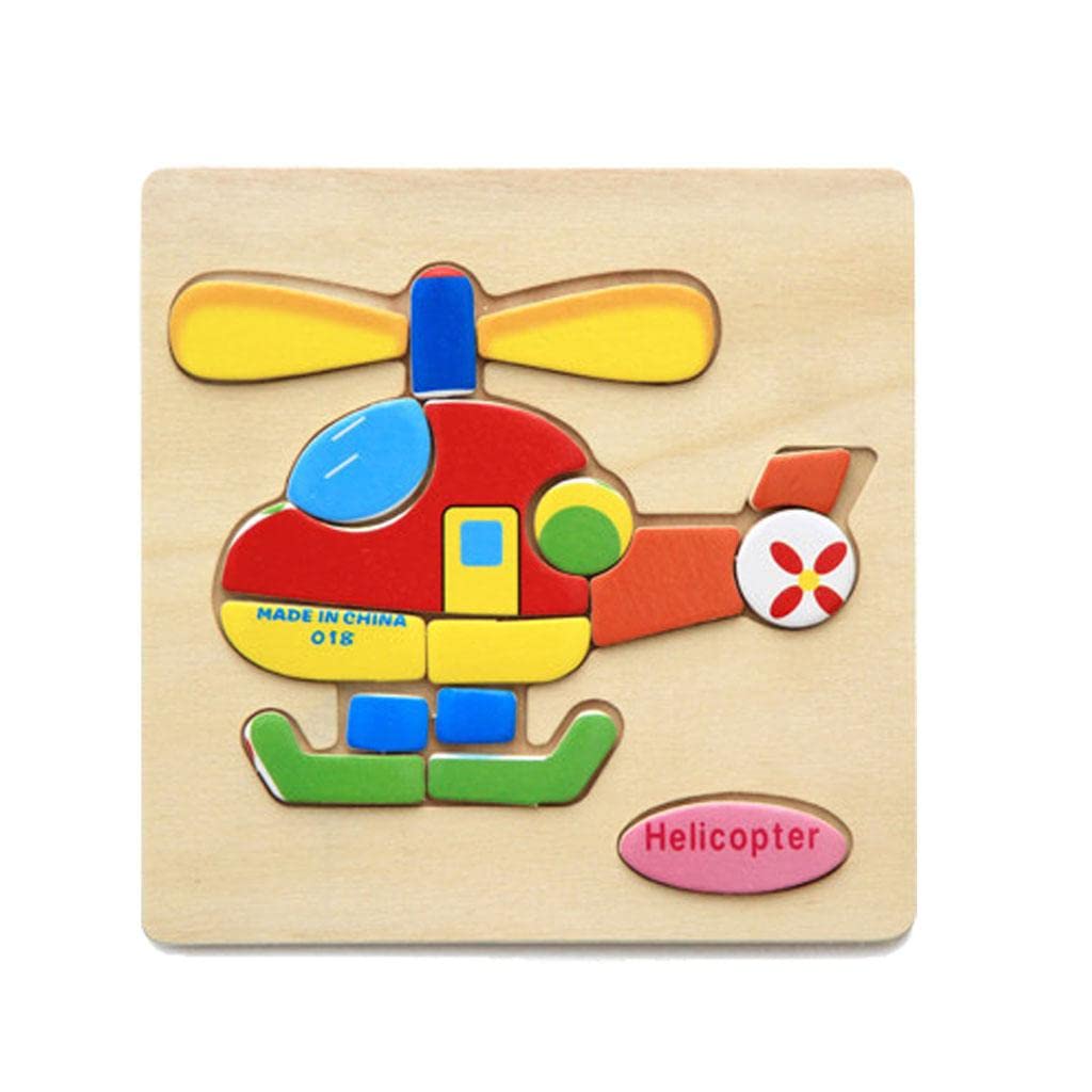 Ilsmysutra Wooden Cartoon Helicopter Shape Puzzle Kids Baby Educational Toy|Toys For Baby|Developmental Baby Toys