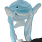JOYHY Kids Adults Plush Hat Ear Moving Ear Flap Hat with Paw Blue Dolphin