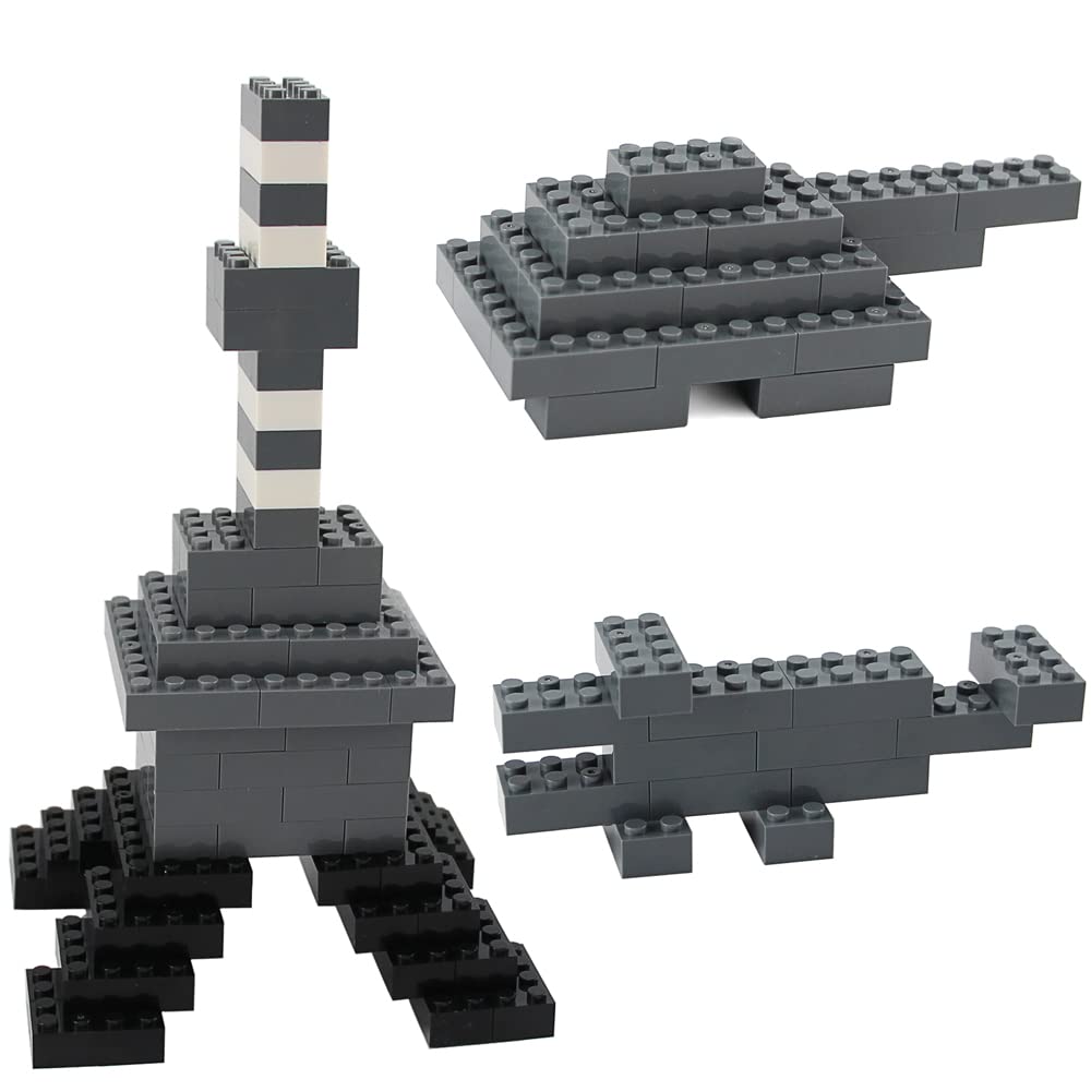 Feleph Dark Bluish Gray 2X4 Bricks 320 Pieces Grey Classic Building Blocks Creative Play Set Toy Accessories Compatible With Major Brick Brands (Gray Deep)