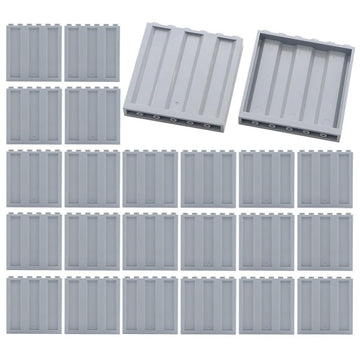 Clear Tranparent Flat Plates Bricks, 24 Pieces and Parts 1x6x5 Classic, Window Bulk Building Blocks Accessories (Transparent) (C