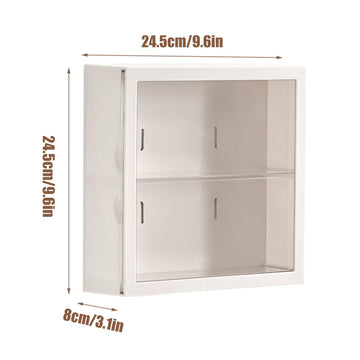Clear Display Case For Figures, Square Wall-Mounted Doll Storage Box, Adjustable Display Stand With Door Dust And Moisture Proof Suitable For Lego Collectibles Action Figures Pop Mart (Green)