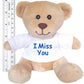 Hug-A-Booboo “I Miss You” Plush Teddy Bear - Super Cute 6” Small Plush Teddy Bear With Sweet Caring Message T-Shirt, Great For Gift, Gift Basket, Love, Military,Comfort A Friend