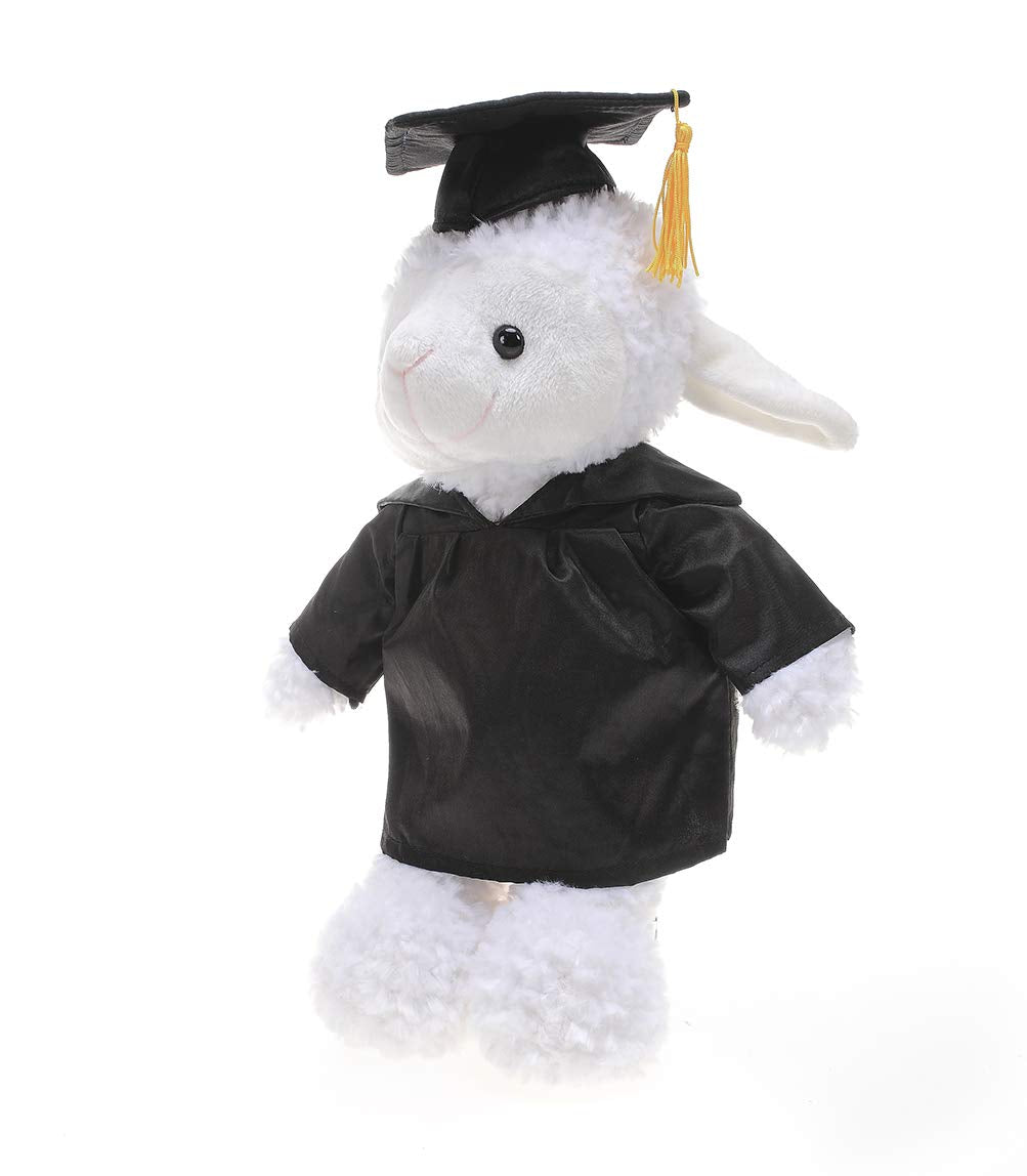 Plushland Plush Stuffed Animal Toys 12 Inches Present Gifts for Graduation Day  Personalized Text  Name or Your School Logo on Gown  Best for Any Grad School Kids (Graduation Sheep Black Gown)