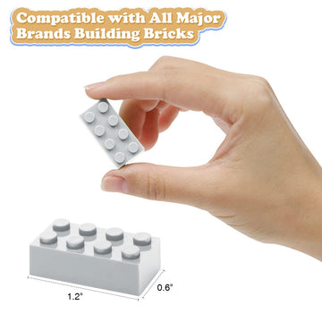 Unirolic Classic Building Bricks, 200 Piece 2X4 Building Blocks Stem Creative Building Toys Compatible With All Major Brands, Moc Building Bricks Diy Play Set For Kids Age 6+ (Light Grey)