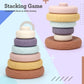 Mini Tudou 6 Pcs Baby Girl Toy Stacking & Nesting Toys, Soft Stacking Blocks Ring Stacker, Baby Sensory Teethers Toys W/Letter, Animal And Shape, Early Learning Toys For Babies Toddlers Kids 6 Months