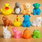 Floating Baby Bath Toys Set of 12 Animals | Chu Chu Sound Squeeze Toys | NonToxic Rubber Bathing Toy for Toddlers & Kids (Multi
