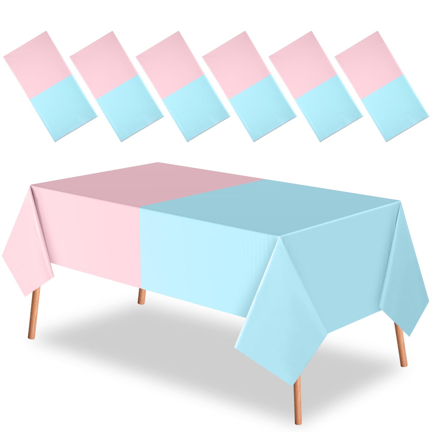 Peryiter 6 Pcs Plastic Tablecloths Party Supplies Disposable Tablecloth Waterproof for Boy or Girl Baby Shower Birthday Party De