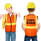 Satinior 24 Pcs Construction Dress Up Supplies Kids Costume Including Tote Bag Vest Construction Hat For Kids Age 3-8(Yellow, Orange)