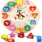 Vatsal Enteprise Wooden Learning Clock With Bead Lace  Montessori Educational Toy For Kids Analog & Digital Time Learning Numbe