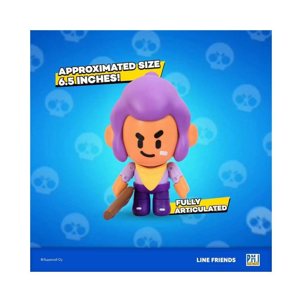 P.M.I. Brawl Stars Action Figure | One Of Four 6.7-Inch-Tall Collectibles | Brawl Stars Toys, Gift For Video Gamer | Shelly With Boomstick | Ofically Licensed Toy Figure - Articulated