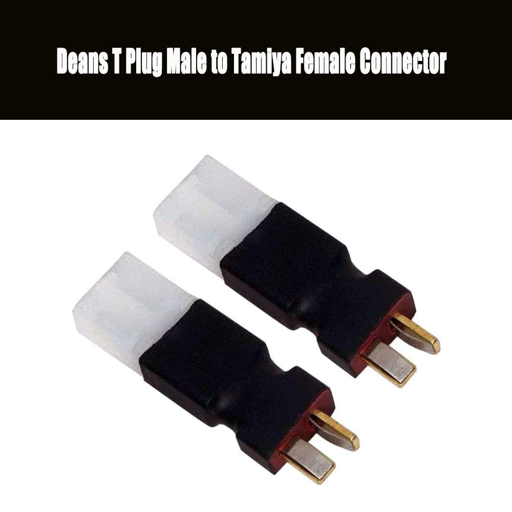 2Pairs Deans Style T Plug to Big Tamiya Connector Female Male Adapter Wireless Connectors for RC FPV Drone Car Truck Lipo NiMH B