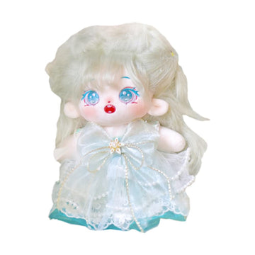 Niannyyhouse 20Cm Plush Doll Long Hair Girl Humanoid Stuffed Body No Attribute 8' Normal Body Wearable Clothing Dress Up Gifts (A-24-Without Skeleton)
