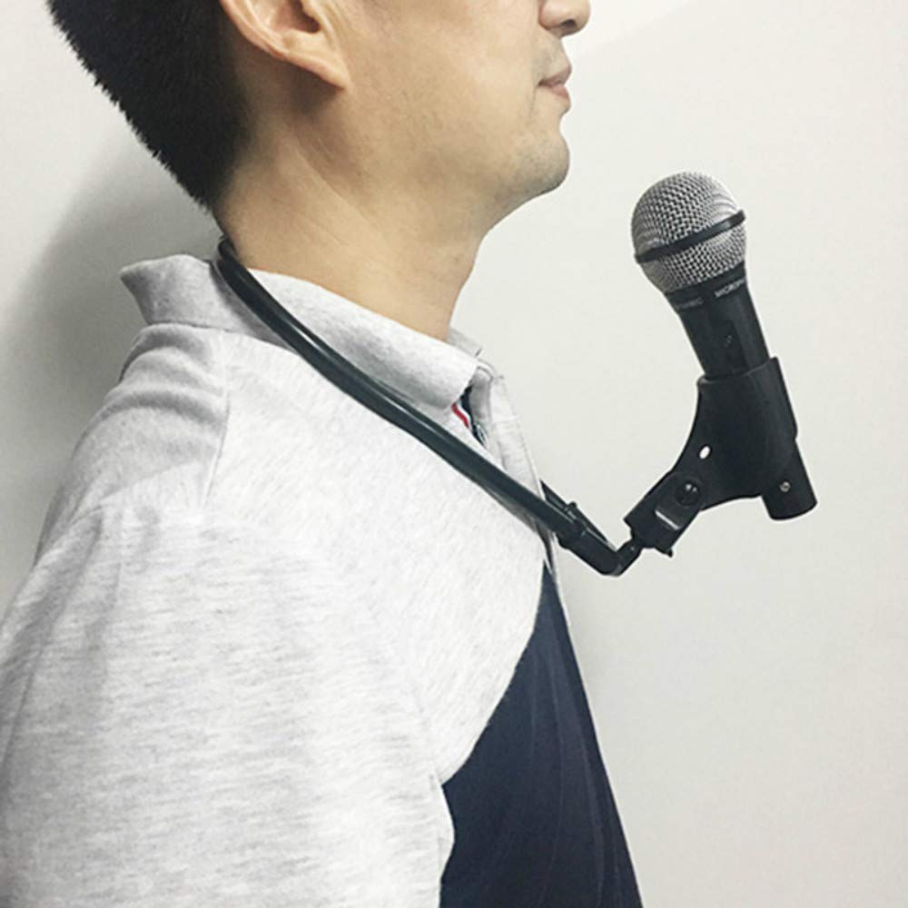 Blue-Ther Neck Microphone Holder (Lock) Magic Tricks Professional Adjustable Magia Holder Magician Stage Accessories Illusion Gi