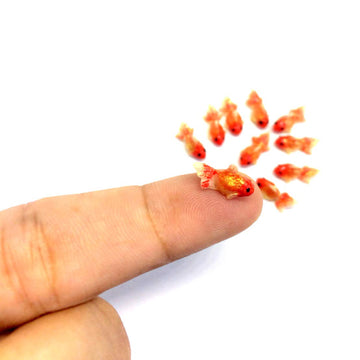 An_Shop 10 Pcs Goldfish Miniature DIY Artificial Accessories Decorations Scale 1:12 Thai Clay Figurine Mini Decorative Craft Dol