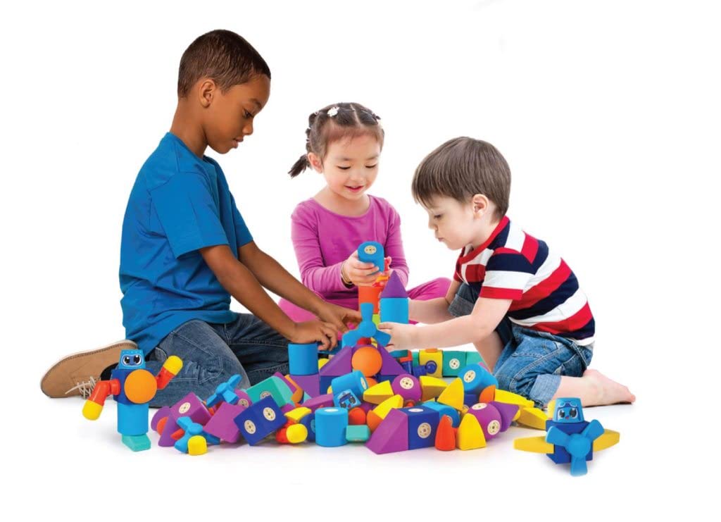 Blockaroo Magnetic Foam Blocks - Stem Preschool Toys For Children, Toddlers, Boys And Girls, The Ultimate Bath Toy - 50 Piece Se