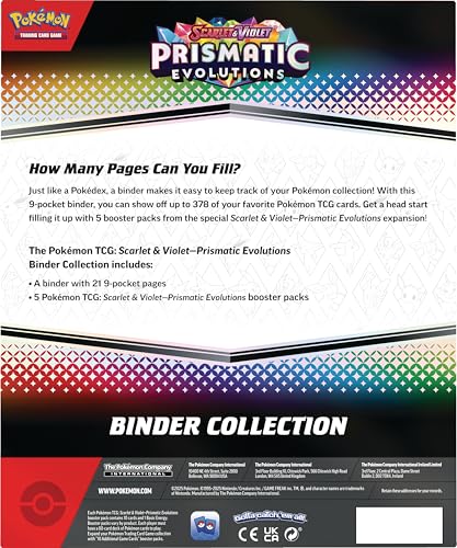 Pokemon TCG Prismatic Evolutions Binder Collection - Multi Color, Model 10-10023-101, Paper Material