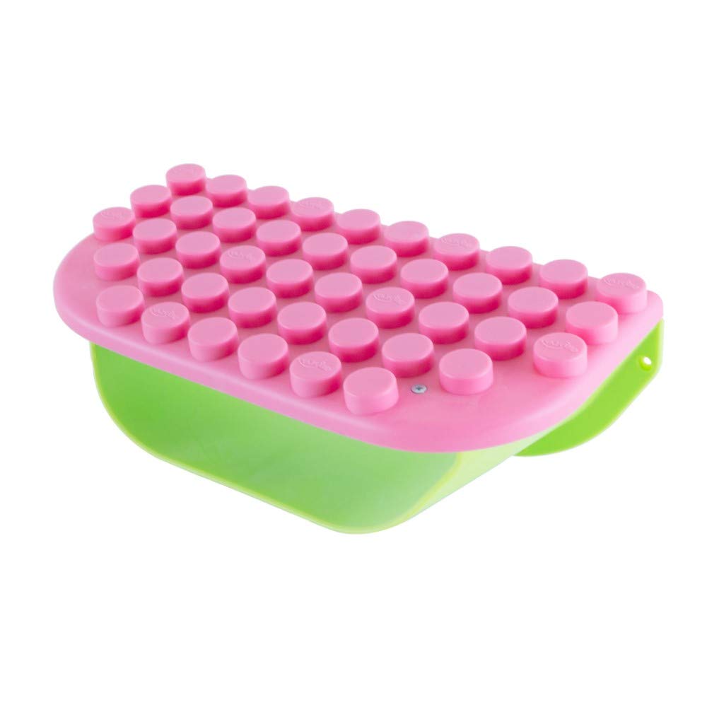 Uniplay Building Blocks Daycare Play Shelf With Storage 11 Piece Set, Sensory Toys Storage Bin And Play Shelf For Teething Baby Starter Learning Building Blocks, Ages 3 Months And Up, Pink