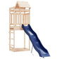 vidaXL Solid Pine Wood Outdoor Playset with Wave Slide, Sandpit, and Safety Railings - Backyard Playhouse for Kids