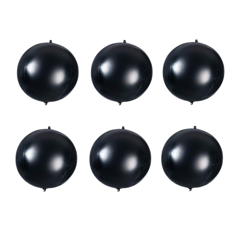 4D Black Foil Balloon 10 Inch Mylar Helium Balloon For Birthday Wedding Halloween Party Favor Supplies, Pack Of 20