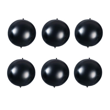 4D Black Foil Balloon 10 Inch Mylar Helium Balloon For Birthday Wedding Halloween Party Favor Supplies, Pack Of 20