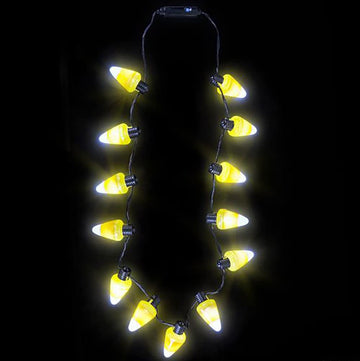 The Dreidel Company Halloween Necklace Light-Up Colorful Necklace, Costume Accessory, Spooky Party Favor, 25' Necklace (Candy Corn Necklace, Single)