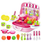 Toy Vibes Plastic Kitchen Cooking Pretend Play Toy Set for Kids with Suitcase (Multi Color)