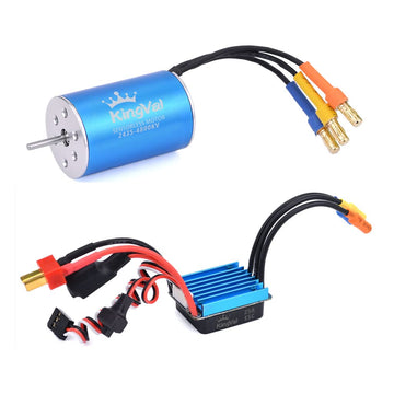 Kingval Replacement 2435 4800Kv Sensorless Brushless Motor Shaft 2.0Mm With 25A Brushless Esc Compatible With 1/16 1/18 Rc Car