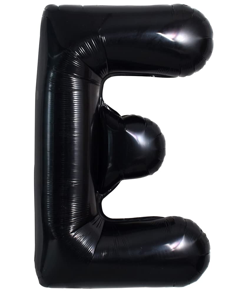 Toniful 40 Inch Large Black E Letter Balloons Jumbo Helium Balloons,Foil Mylar Big Alphabet Balloons For Birthday Party Annivers
