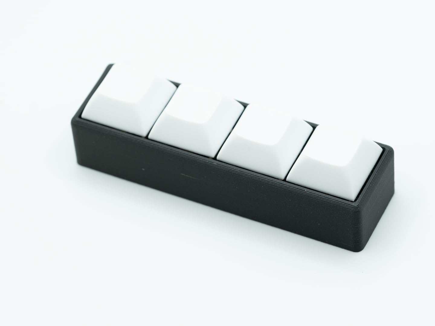 Four-Button Clicky Mechanical Switch Fidget Toy | Stim Toy, Stress Relief, Adhd (Black Base, White Keycaps)