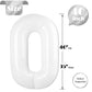 White Number Balloon 40 Inch, Translucent 0 Number Balloons, 10 20 30 40 50 Numbers Balloon Birthday Decorations, White Party Su