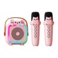 Karaoke Machine With 2 Wireless Microphones For Kids Adults,Portable Bluetooth Speaker Girls Toddlers Toy Gift For Aged 3-12 Yea